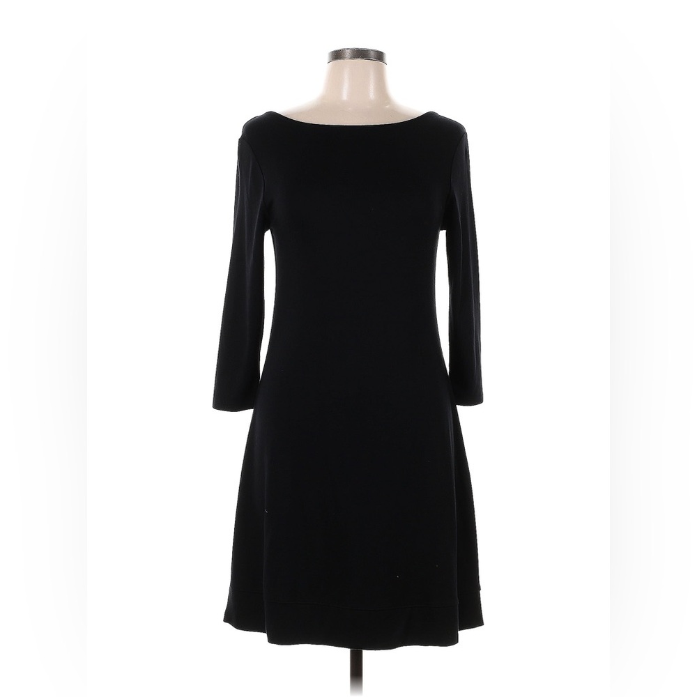 Casual cotton black low back long sleeve Donna Ricco dress